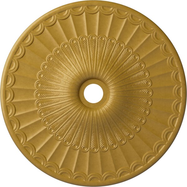Ekena Millwork Galveston Ceiling Medallion (Canopies up to 4 3/4"), 36 5/8"OD x 3 5/8"ID x 2 3/8"P, Iridescent Gold CM36GLIGS - main